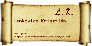 Lenkovics Krisztián névjegykártya